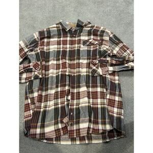 Legendary Whitetails Shirt Men's 4XL Buck Camp Flannel Plaid Beige Burgundy Gray